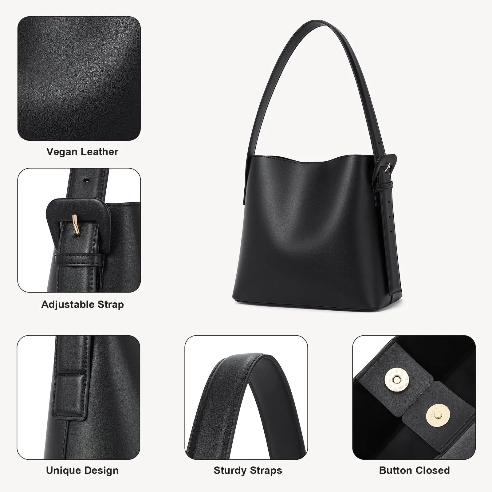 Lotty Soft Leather Chic Bucket Bag