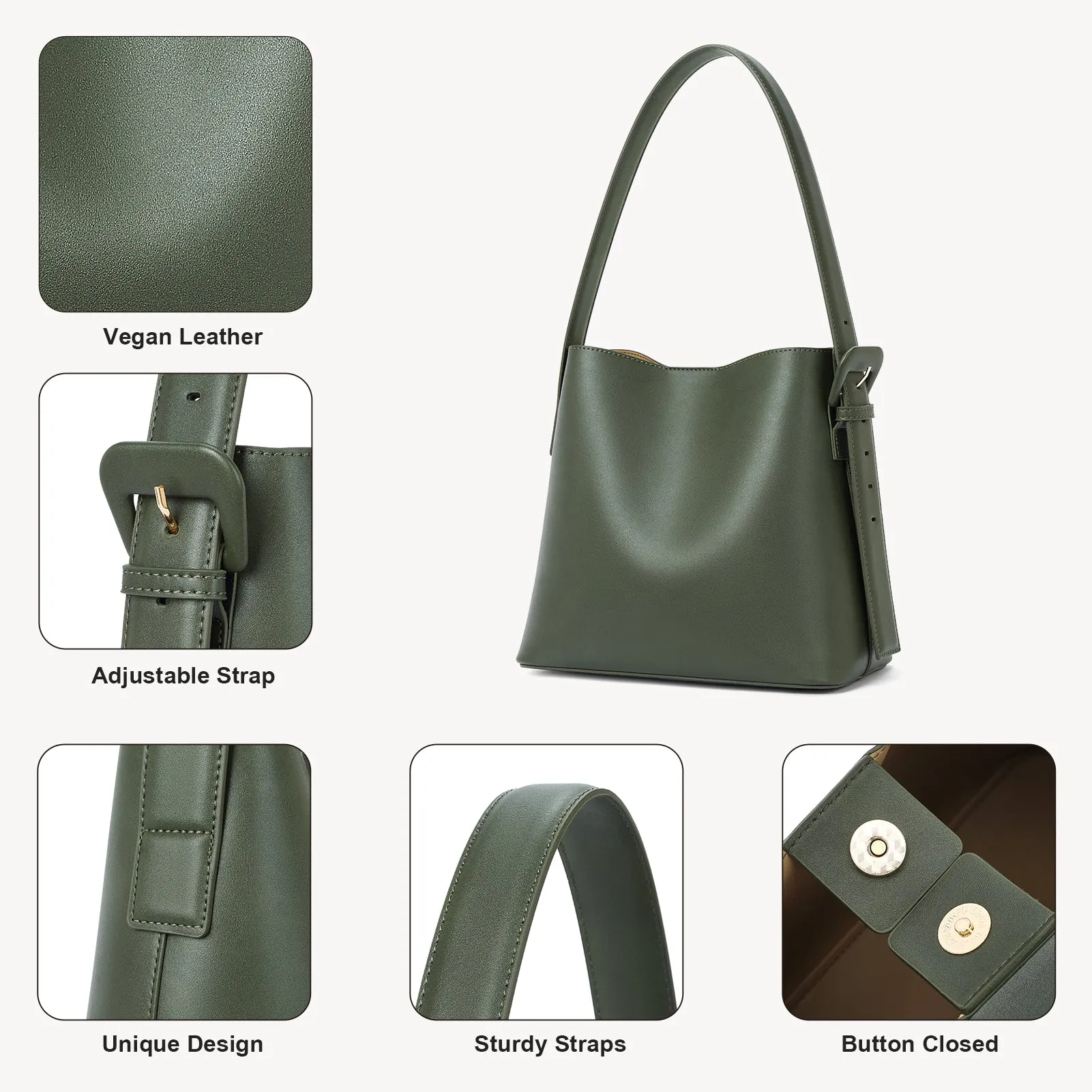 Lotty Soft Leather Chic Bucket Bag