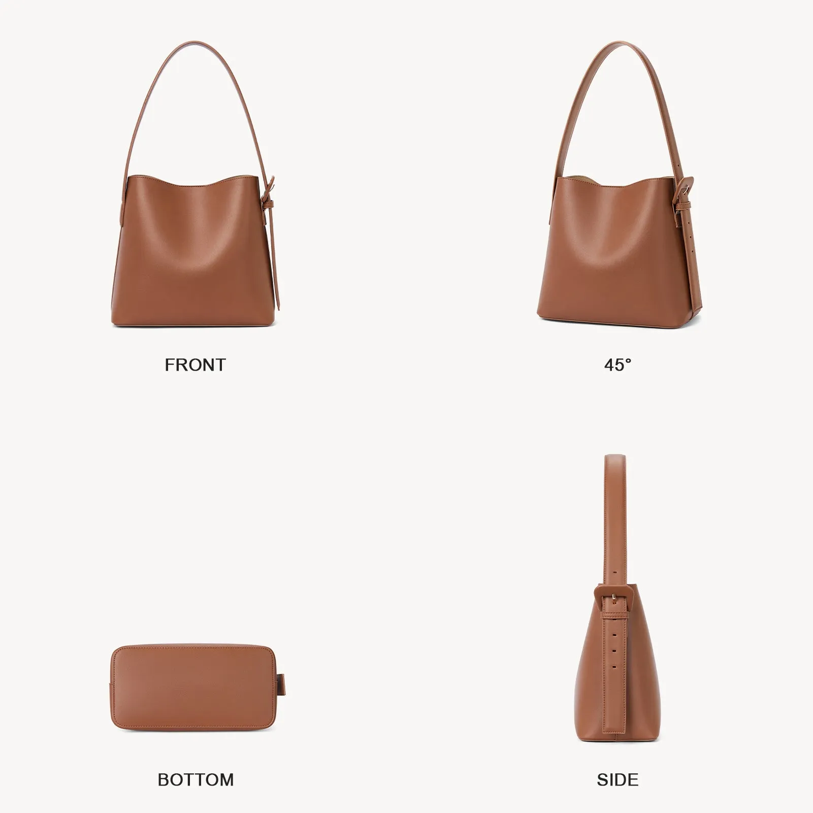 Lotty Soft Leather Chic Bucket Bag