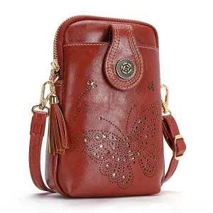 Maroon CrossBody Bag-Butterfly