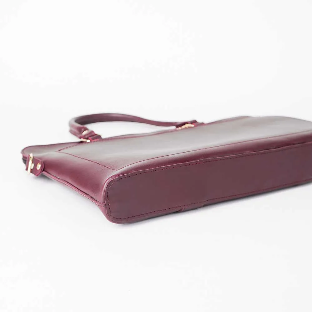 Maroon LEATHER LAPTOP BAG  FIT 15.6 INCH.  LAPTOP BAG FOR MEN & WOMEN 610