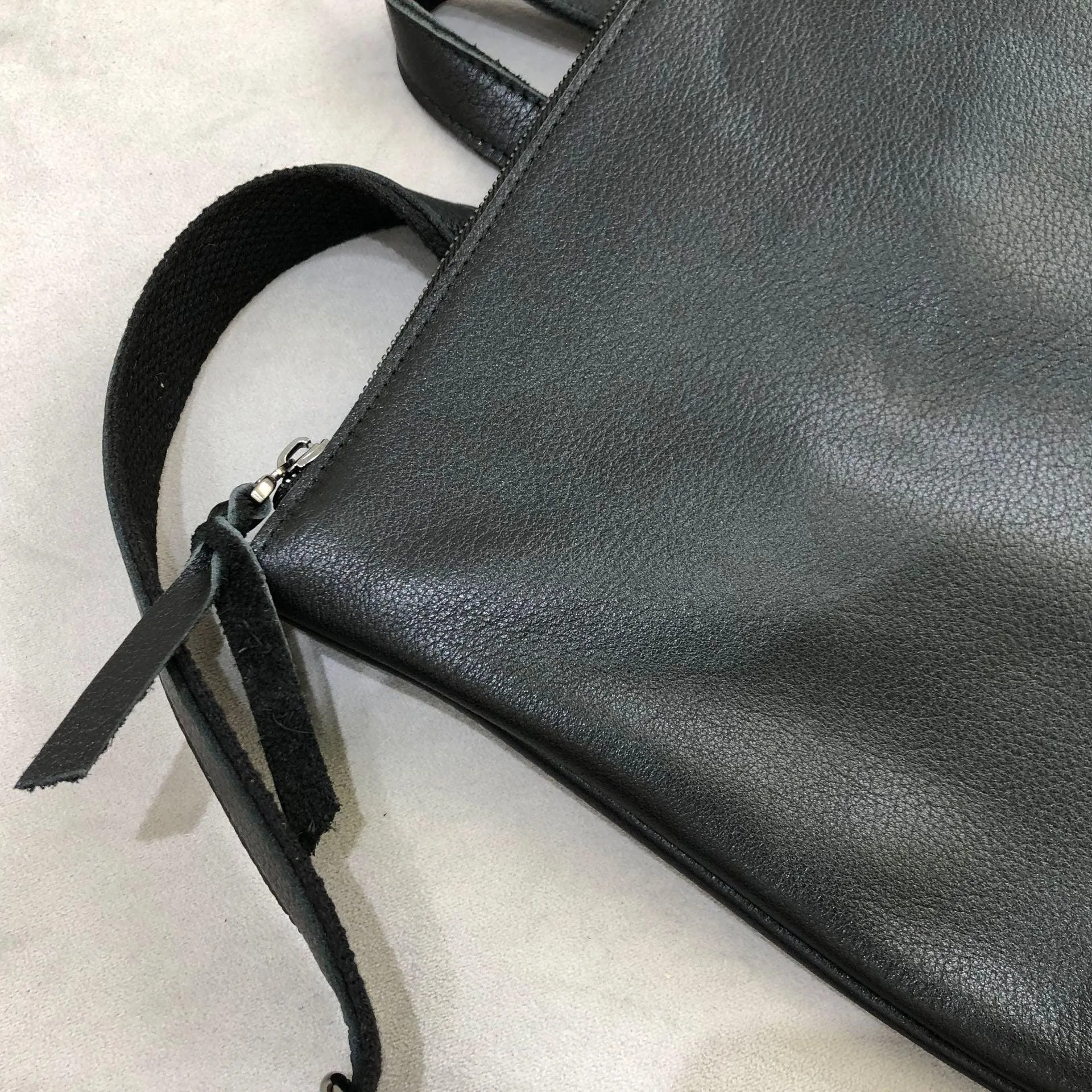 Minimalist black cowhide leather backpack women,Leather backpack, leather backpack men, Handcrafted Leather rectangle backpack laptop bag