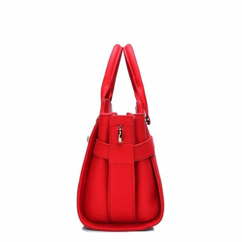 Minimalist European American Popular Style Shoulder Bag, Red Daily Bag, Black High Quality Leather Handbag, Lady Fashion Leather Bag