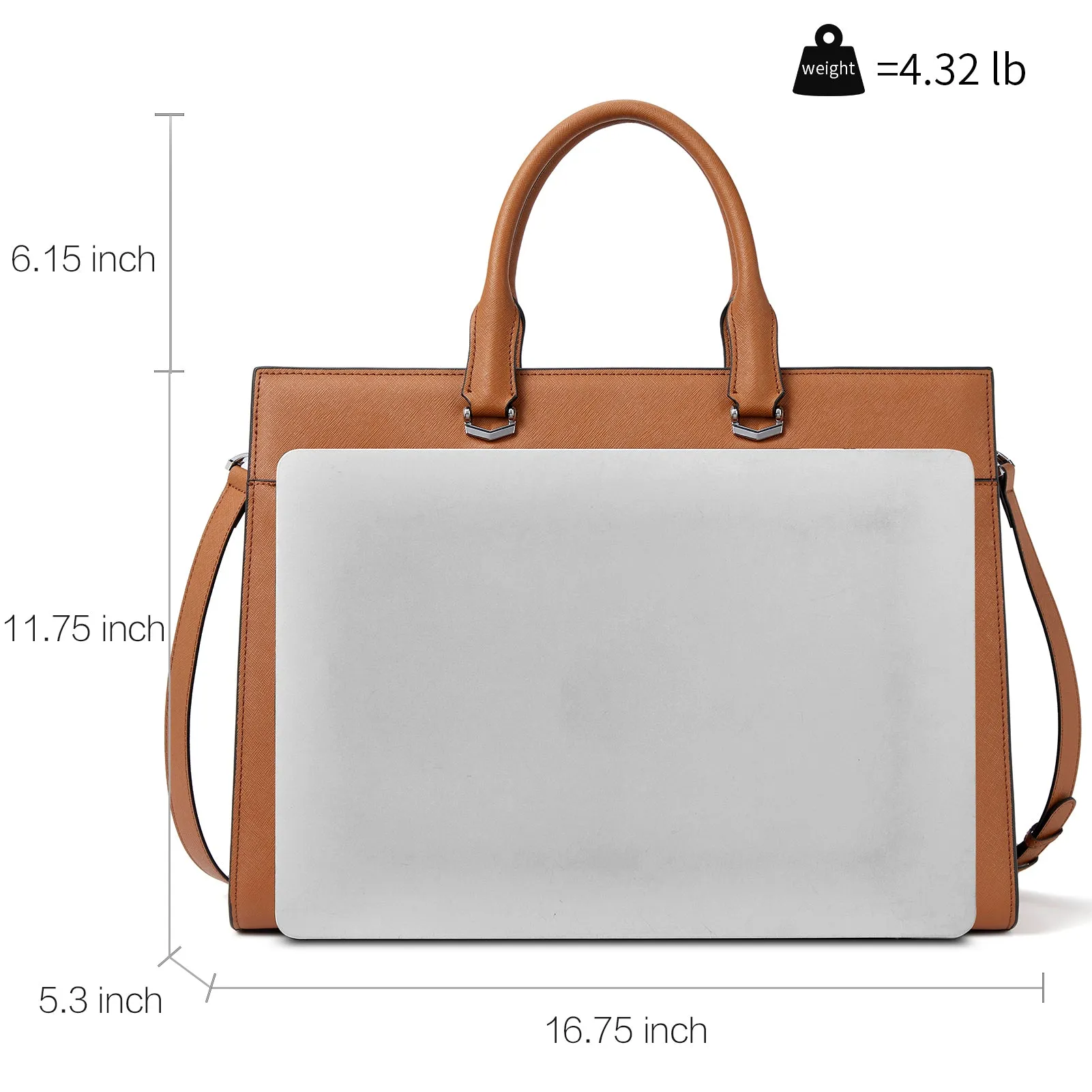 Mizuki Modern-Style Leather Briefcase