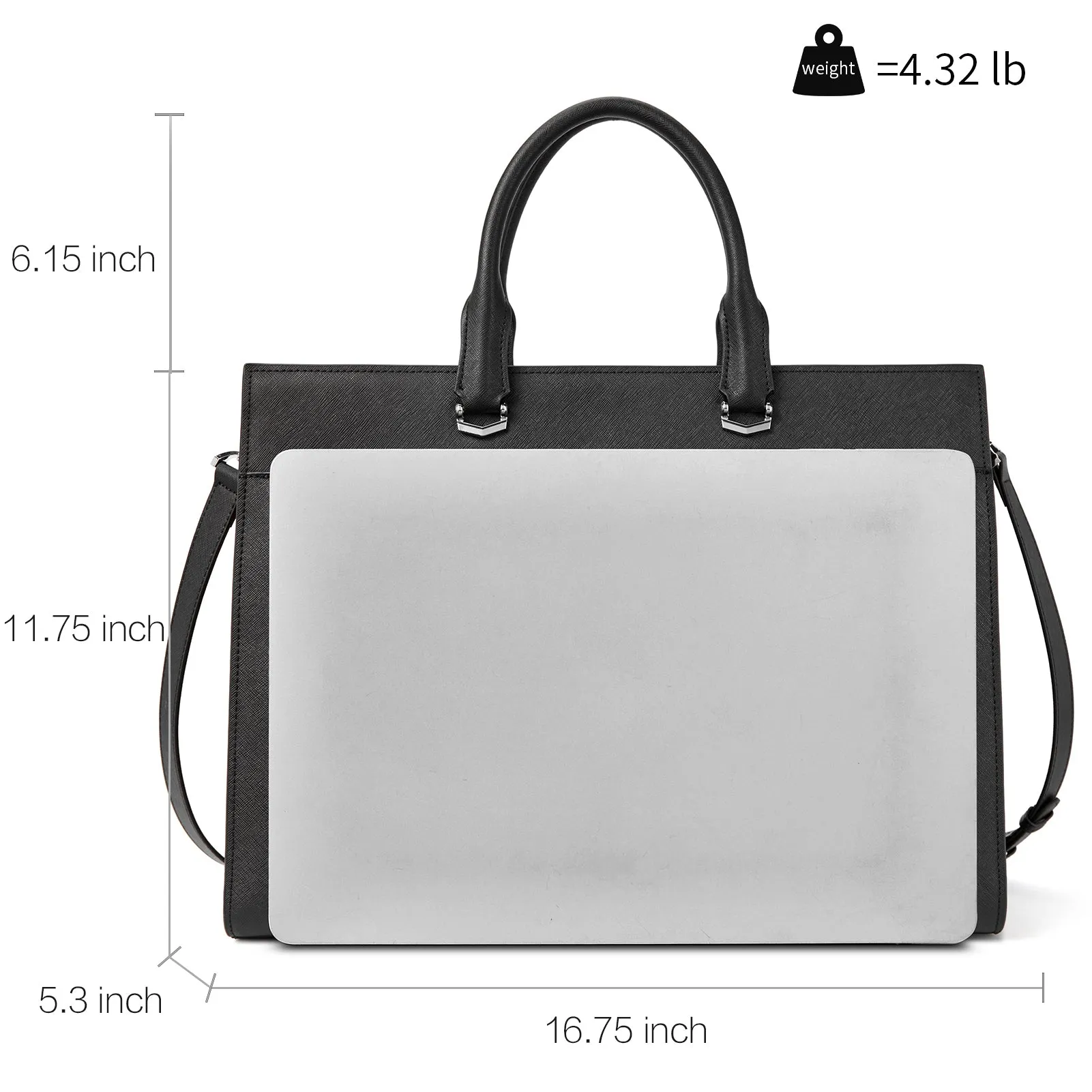 Mizuki Modern-Style Leather Briefcase