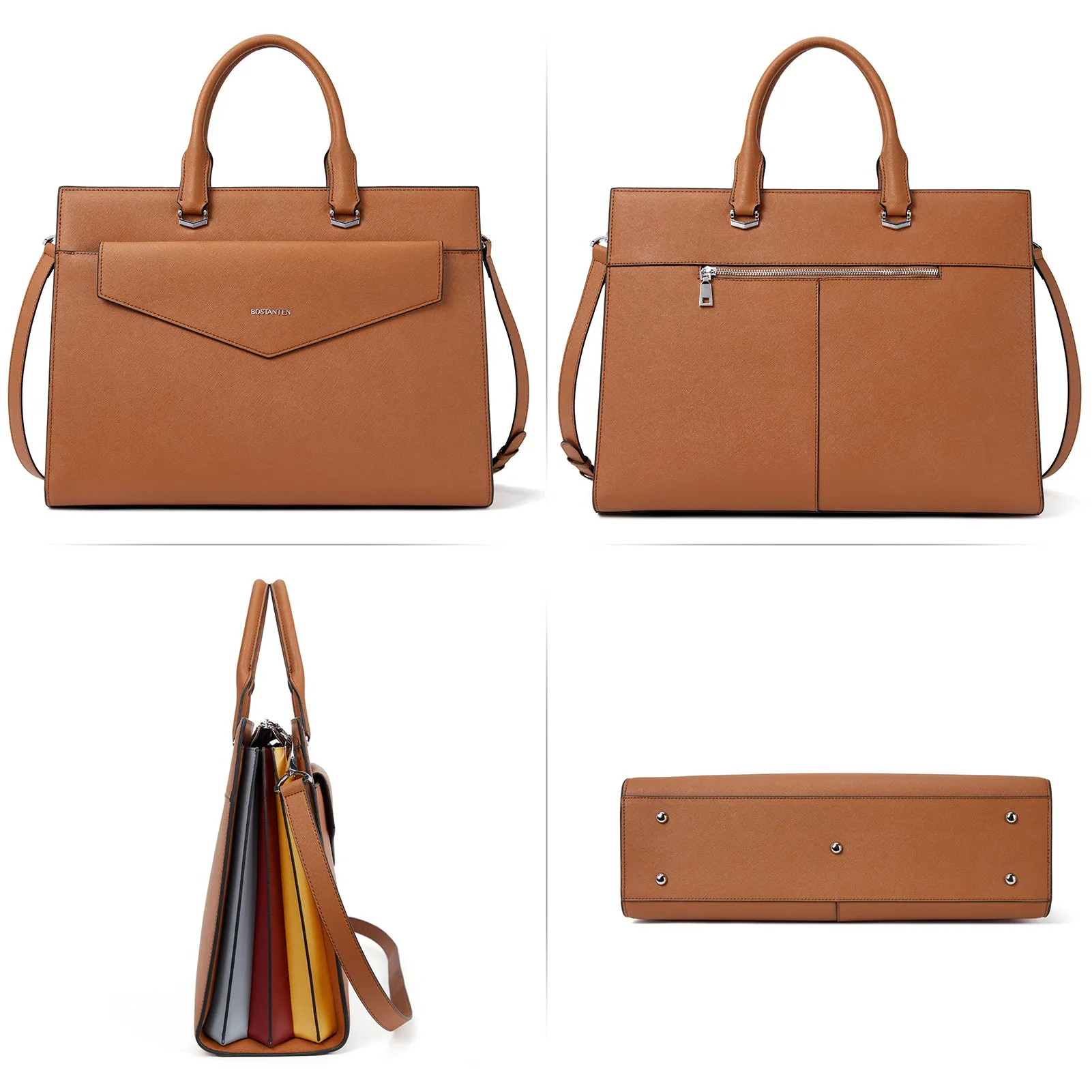 Mizuki Modern-Style Leather Briefcase