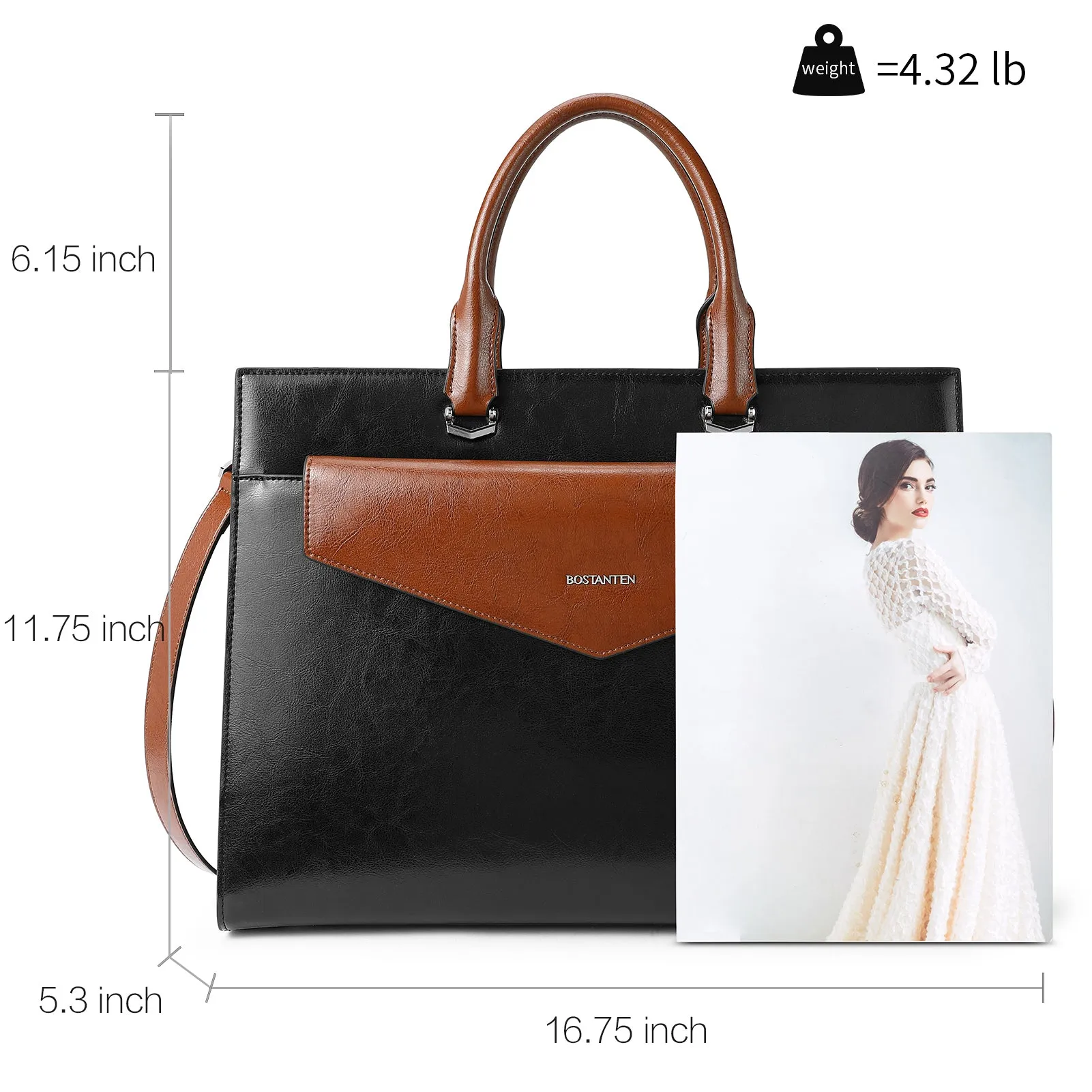 Mizuki Modern-Style Leather Briefcase