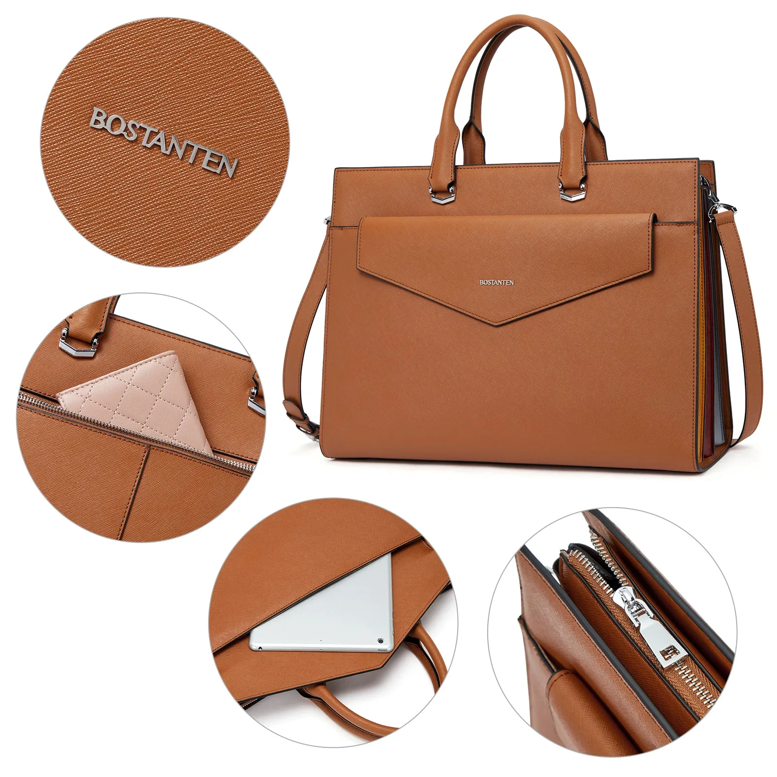 Mizuki Modern-Style Leather Briefcase