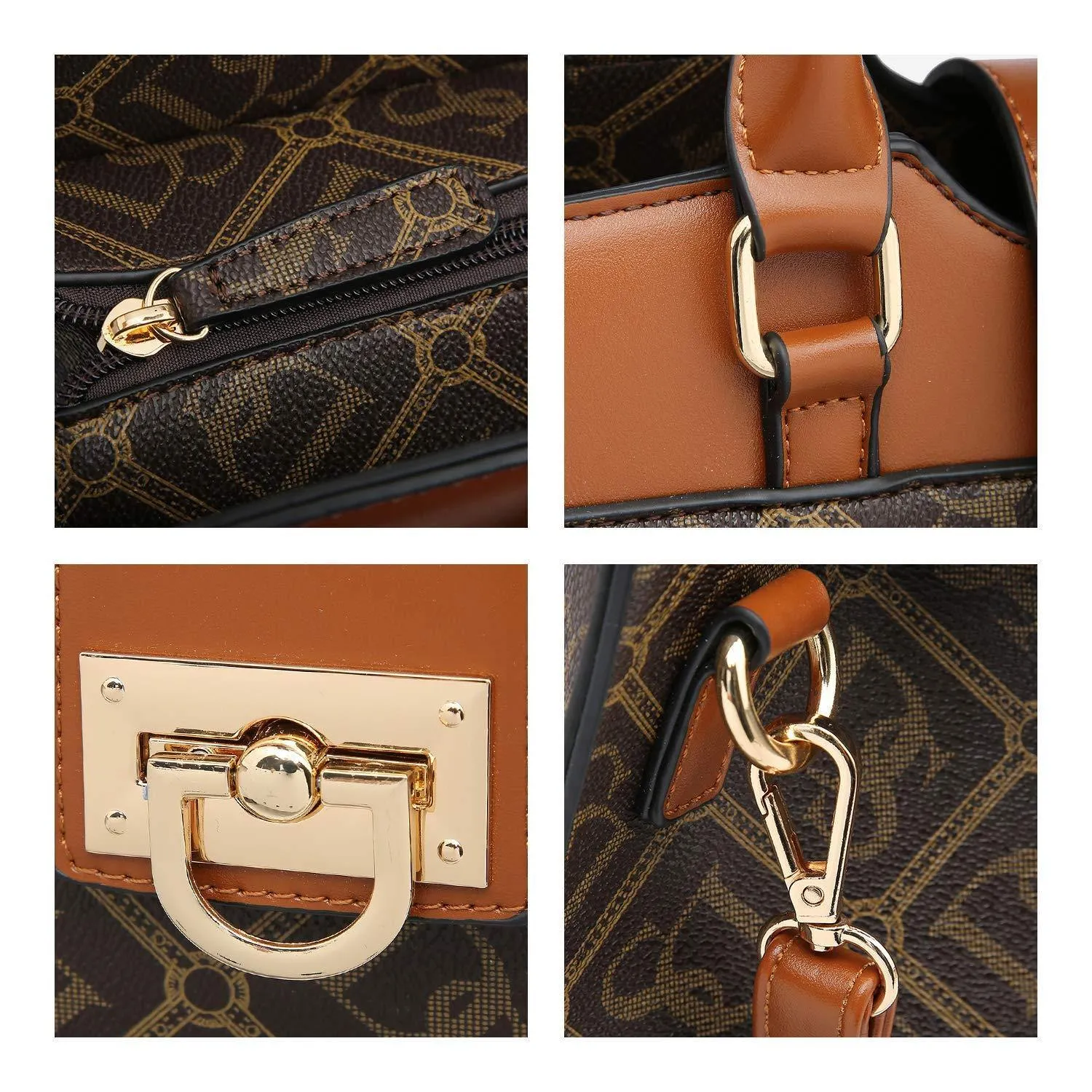 Monogram Flap Satchel with Matching Wristlet