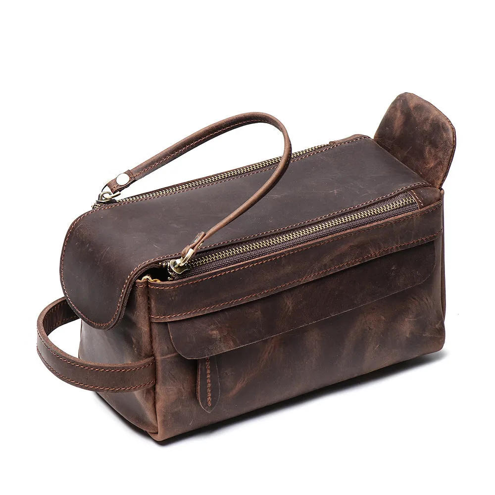 Multi-function Genuine Leather Handbag Bag, Cosmetic Bag, Toiletry Storage Bag