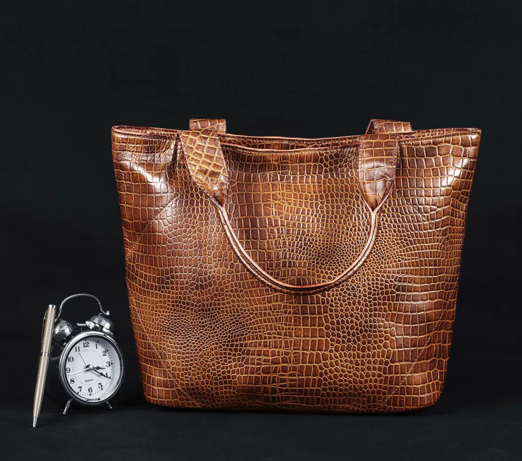 New celtic premium Elegance in Leather Tote Bag with Leather Accents. Art: BG-1387