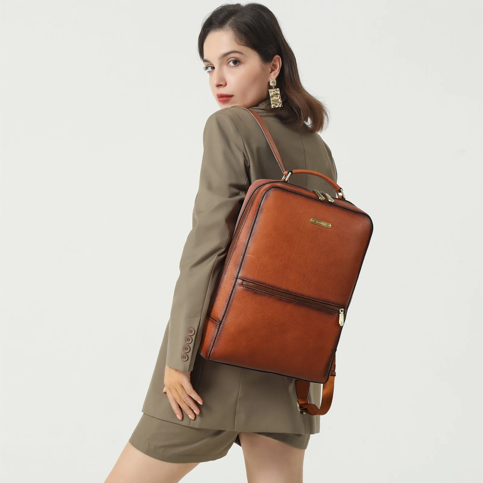 Nombongo Handmade Brown Vintage Leather Backpack