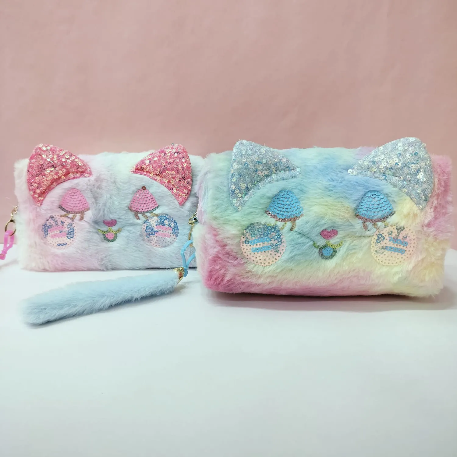 Soft Fur ,Cat  Theme Pouch.