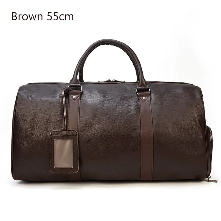 Soft Genuine Leather Women Travel Bag - Vintage Style, Spacious Interior, Anti-Theft Design - 100% Leather - 45cm x 25cm x 23cm