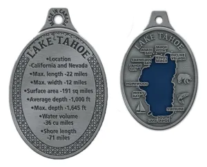 Souvenir Keychain Fun Facts Pewter Lake Tahoe