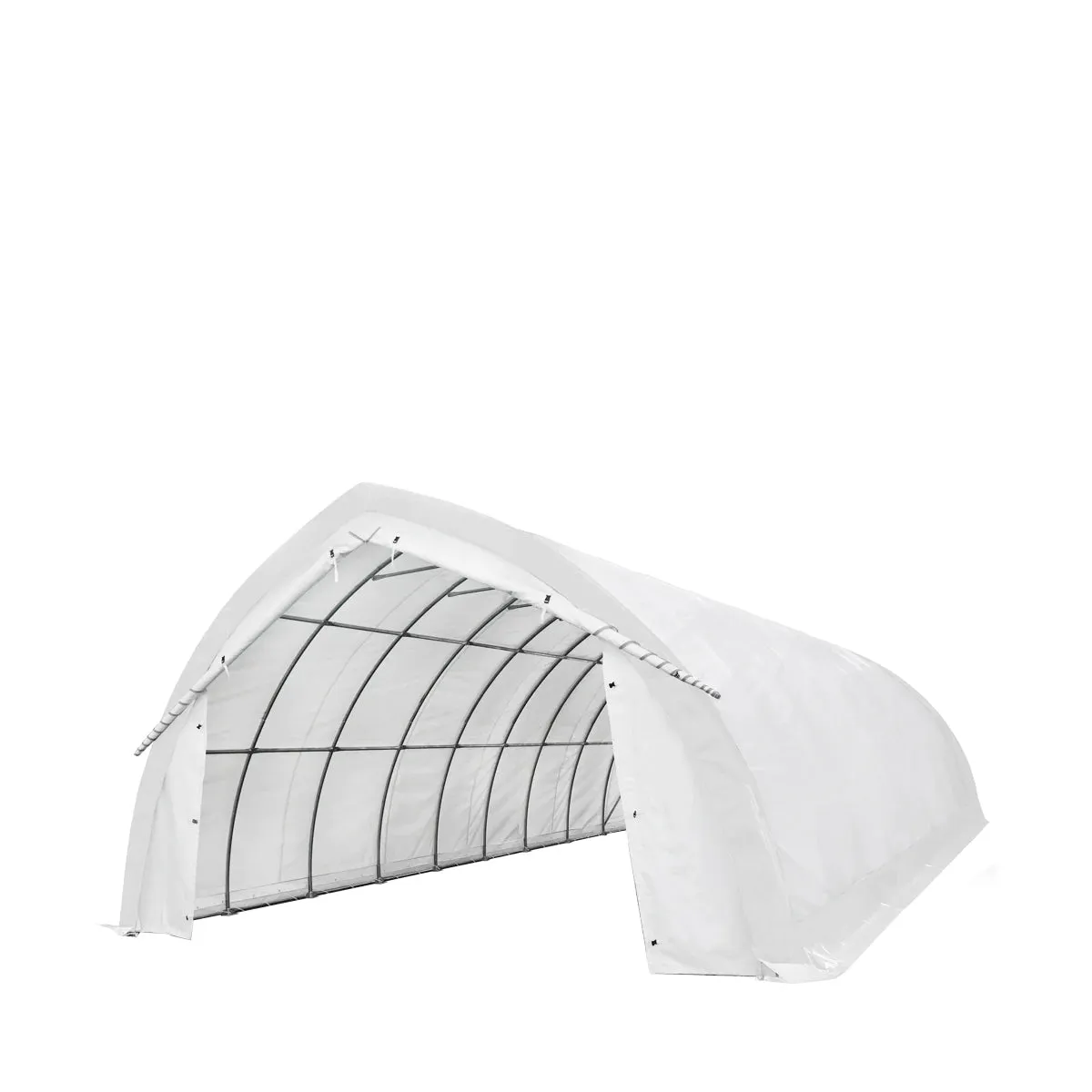 TMG Industrial 20' x 40' Arch Wall Peak Ceiling Storage Shelter with Heavy Duty 17 oz PVC Cover & Drive Through Doors, TMG-ST2041PV(Previously(ST2040PV)