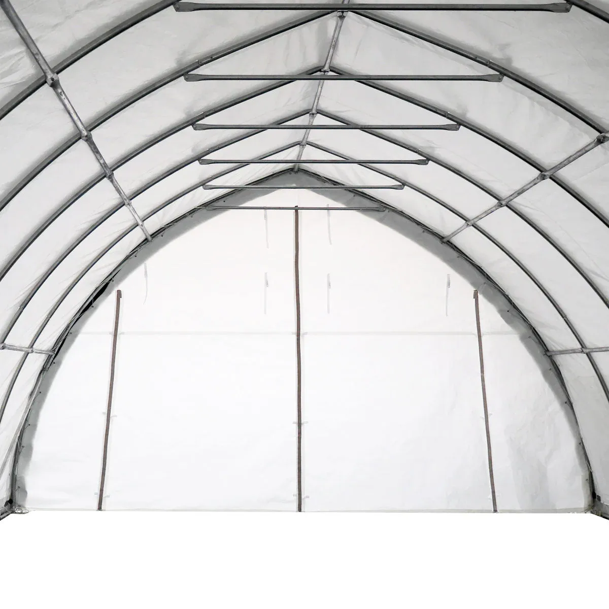 TMG Industrial 20' x 40' Arch Wall Peak Ceiling Storage Shelter with Heavy Duty 17 oz PVC Cover & Drive Through Doors, TMG-ST2041PV(Previously(ST2040PV)