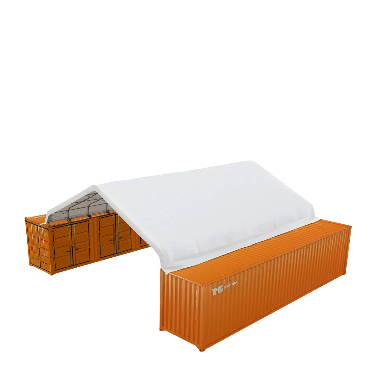 TMG Industrial 30' x 40' PVC Fabric Container Peak Roof Shelter Pro Series, Fire Retardant, Water Resistant, UV Protected, TMG-ST3041CV (Previously ST3040CV)