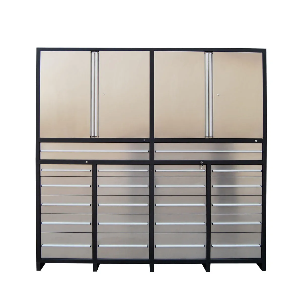 TMG Industrial Pro Series 7-Ft 22 Drawer Stainless Steel Storage Chest, Top Cabinets, All-in-One Welded Frame, Keyed Alike Locks, TMG-SC22DS