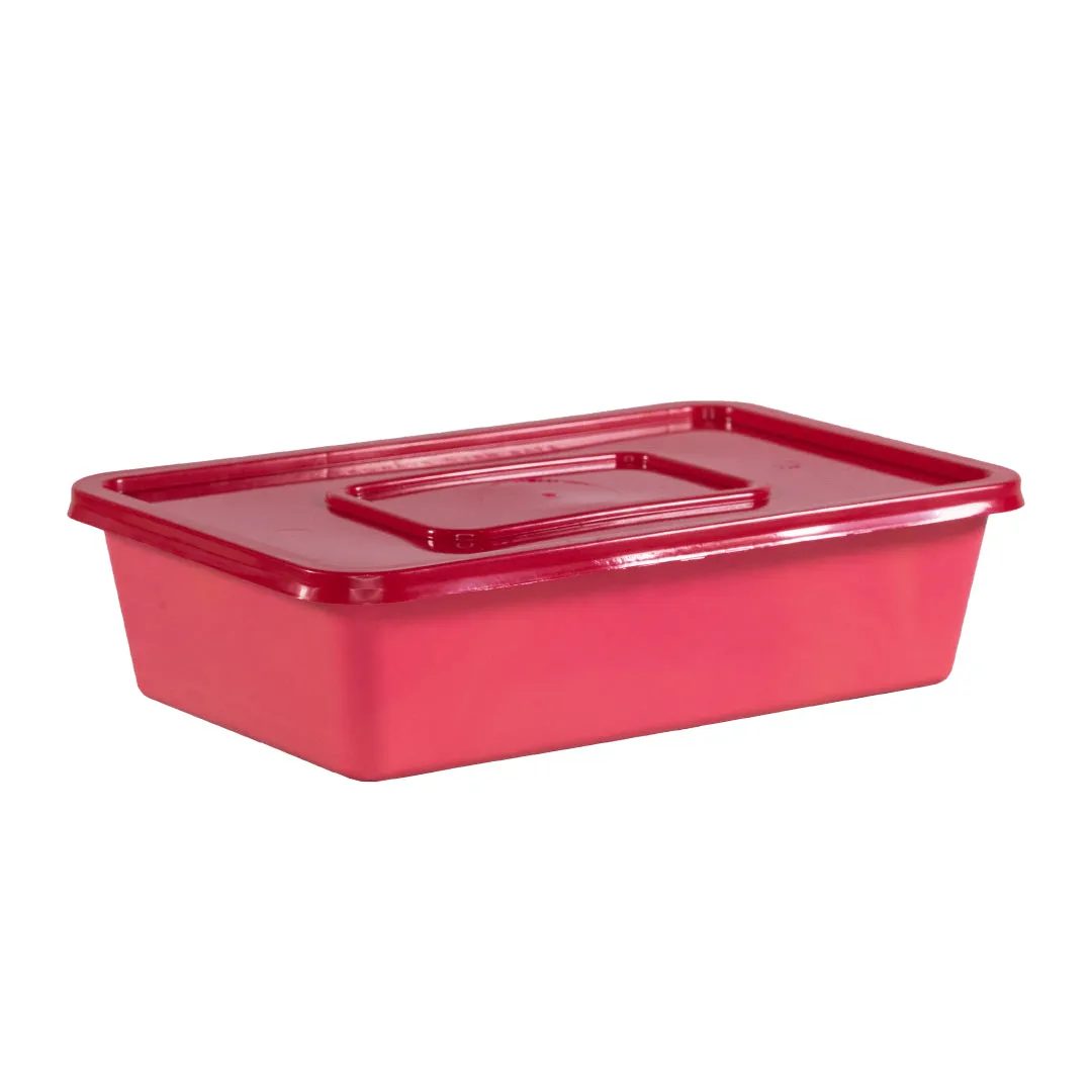 Uratex Rectangular Freezer & Microwave Ready Red (50 pcs)