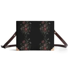 Vampire Art Dark Academia Book Cover Crossbody Bag - Goth Roses