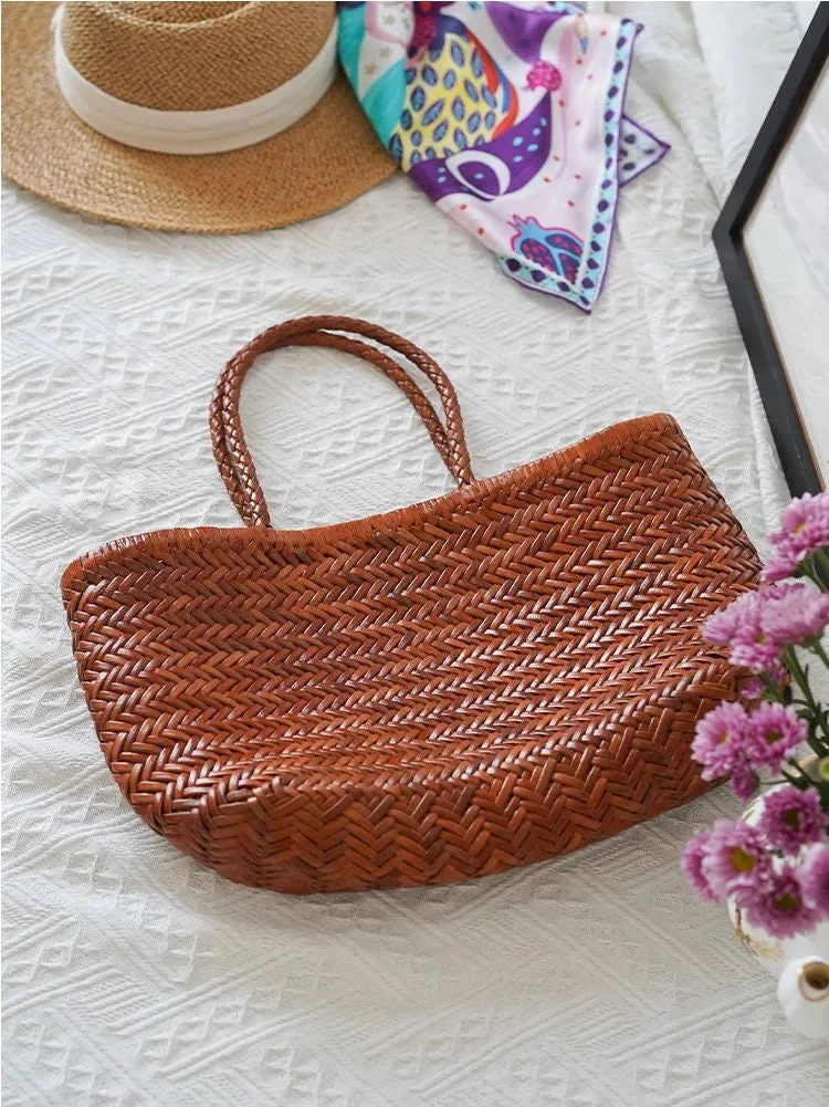 Woven Italian Leather Tote Bag