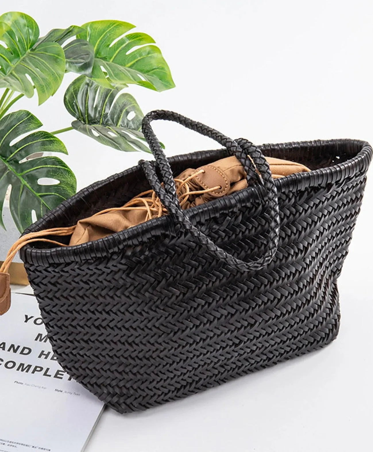 Woven Italian Leather Tote Bag