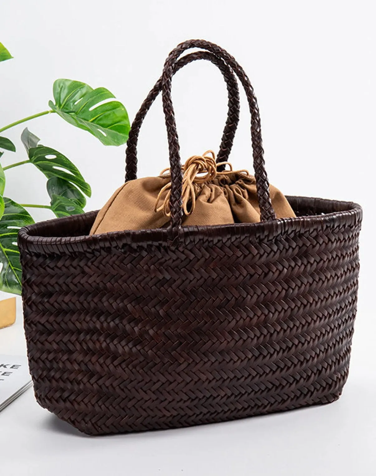 Woven Italian Leather Tote Bag