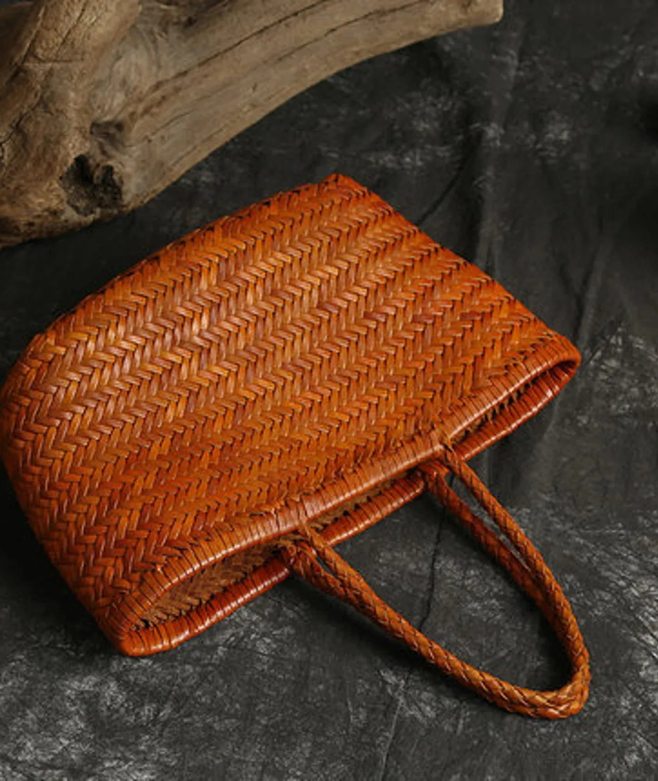 Woven Italian Leather Tote Bag